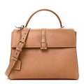 Smooth Vintage Calfskin Le Fermoir Top Handle Bag Vintage Brown