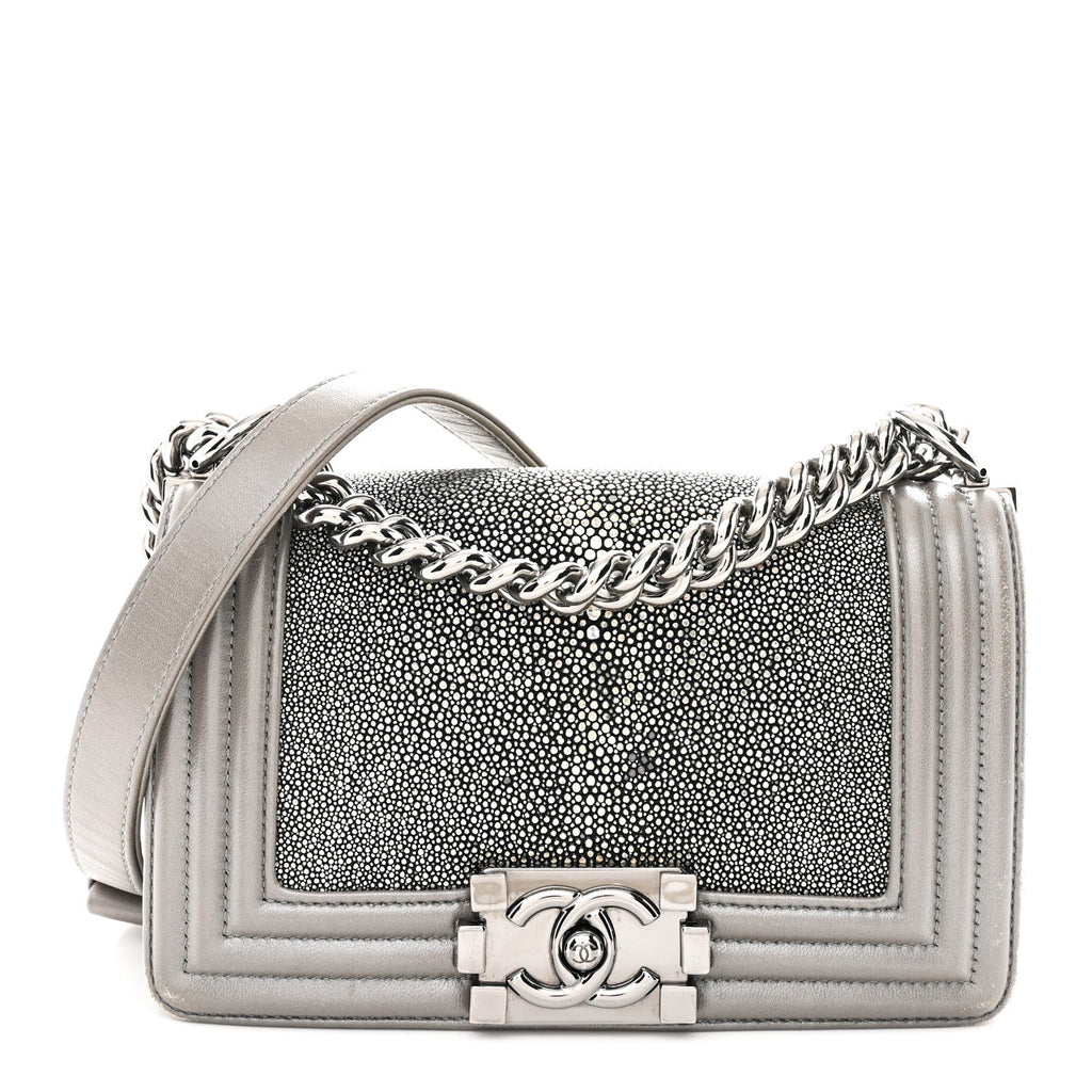 Galuchat Stingray Small Boy Flap Silver