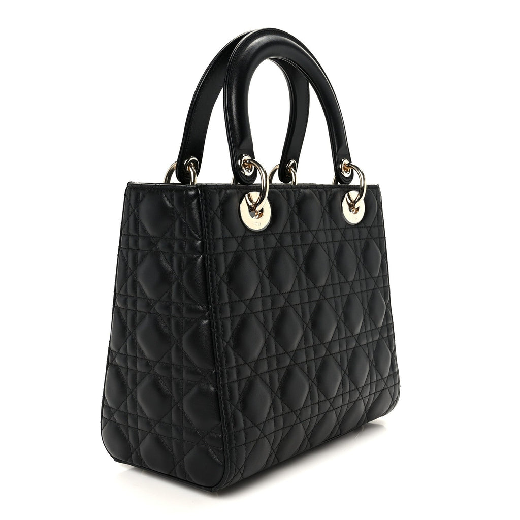 Lambskin Cannage Medium Lady Dior Black