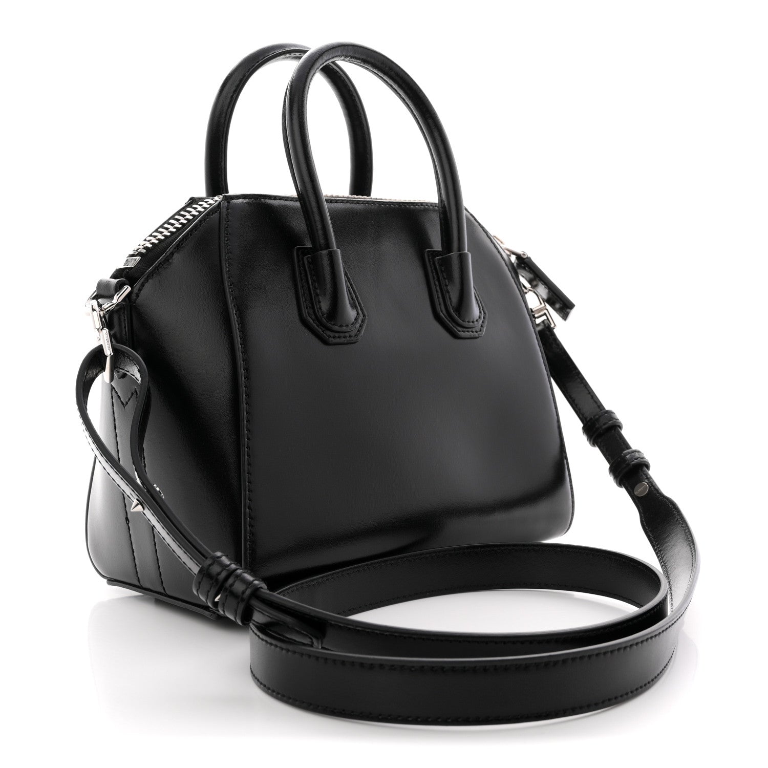Shiny Lord Calfskin Mini Antigona Black
