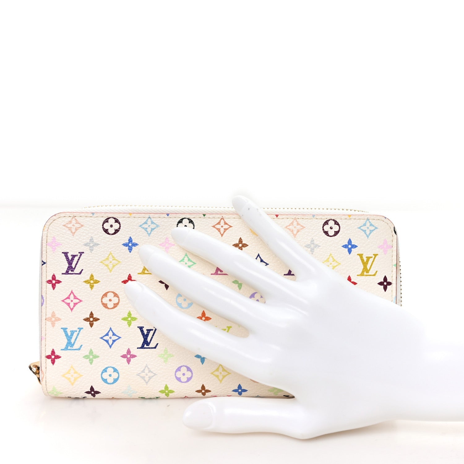 Monogram Multicolor Zippy Wallet White Orange