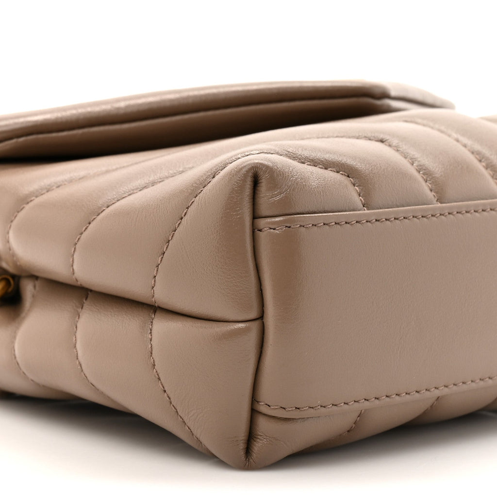 Calfskin Y Quilted Monogram Toy Loulou Crossbody Bag Taupe