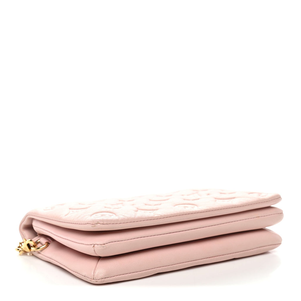 Lambskin Embossed Monogram Pochette Coussin Rose