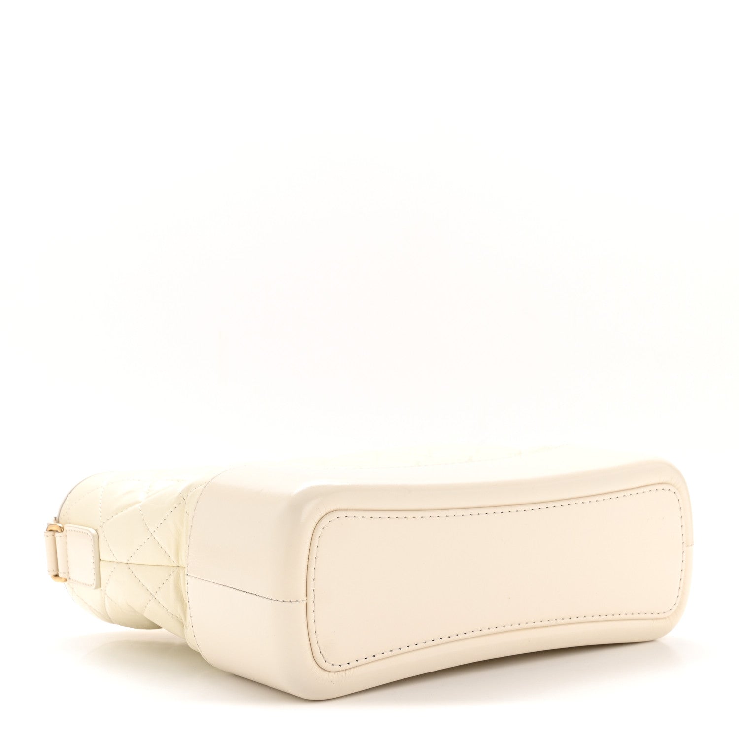 Aged Calfskin Quilted Medium Gabrielle Hobo White