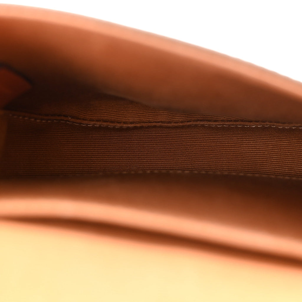 Canvas Calfskin Triomphe Mini Besace Tan