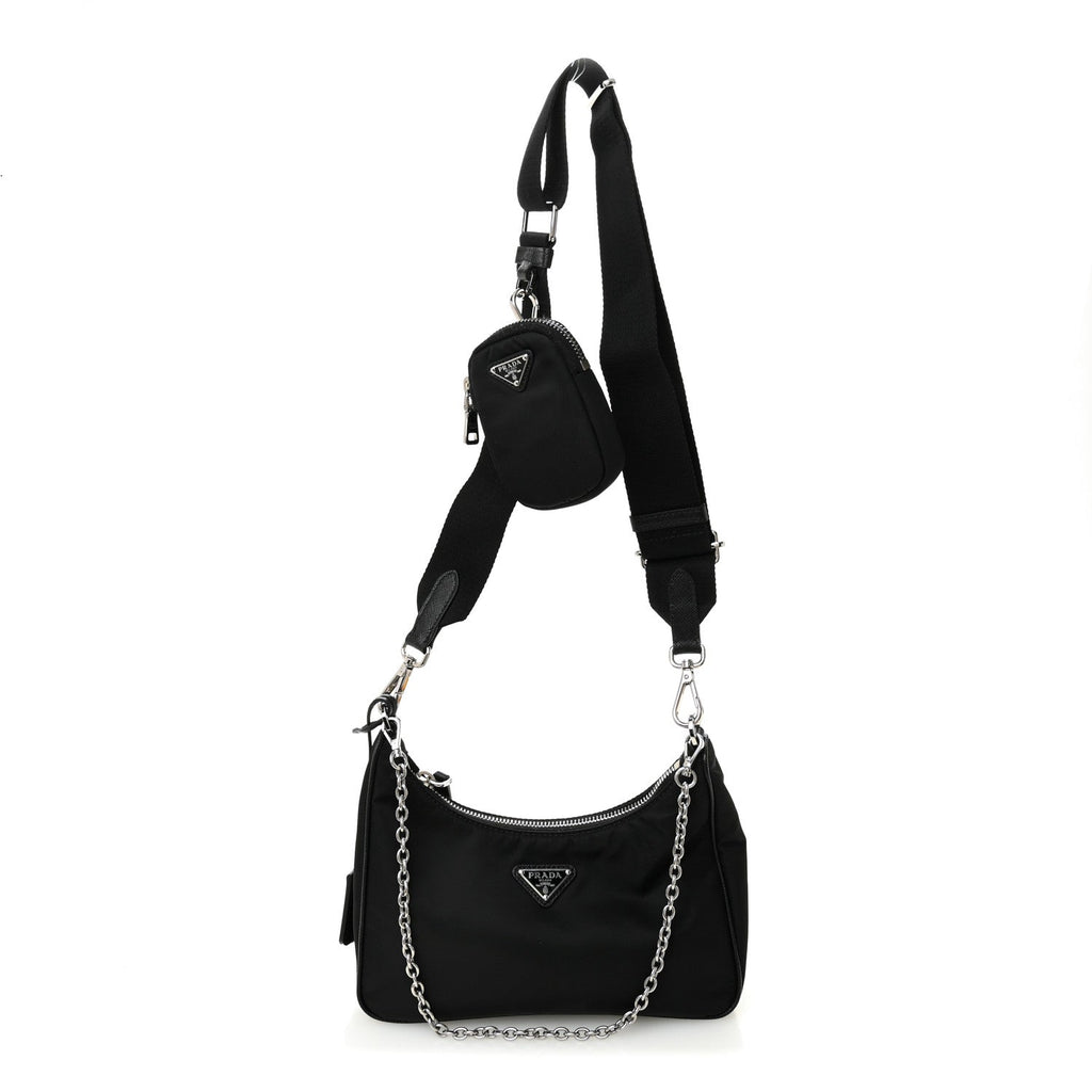 Re-Nylon Saffiano Re-Edition 2005 Shoulder Bag Black