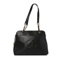 Caviar Large CC Shoulder Bag Black