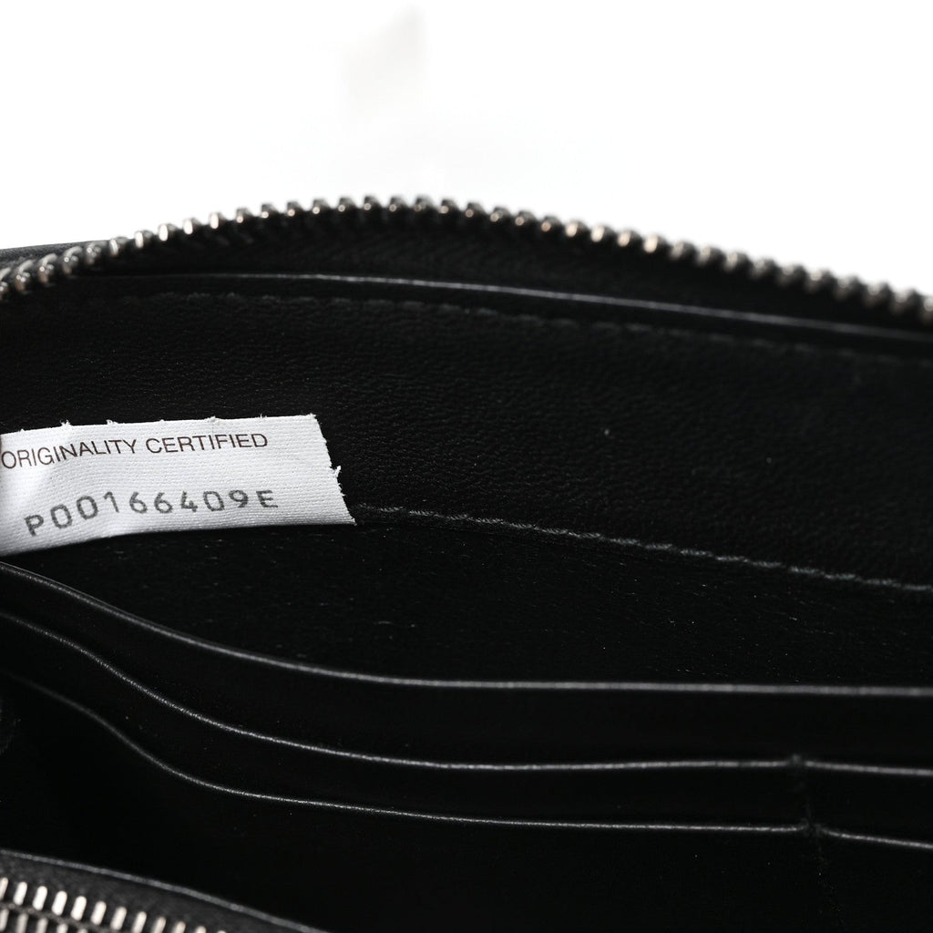 Nappa Intrecciato Zip Around Wallet Black
