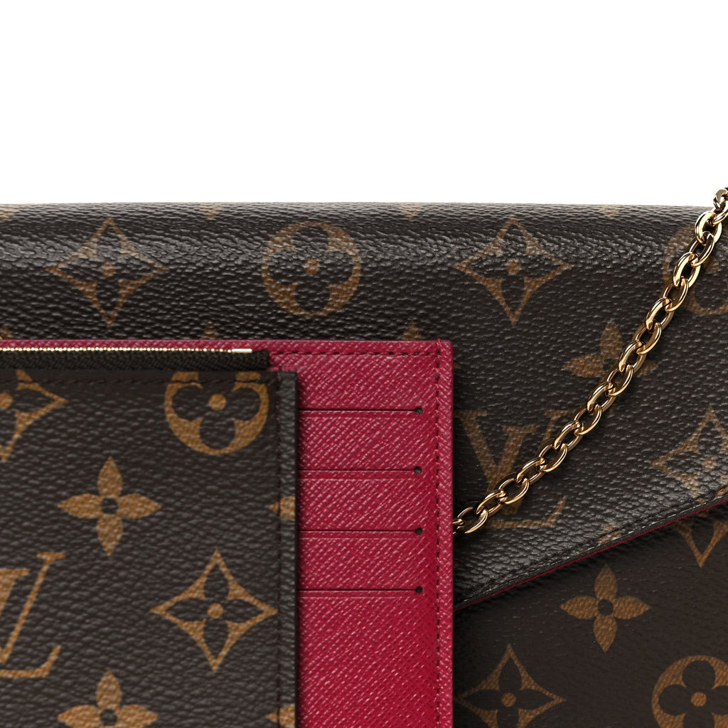 Monogram Pochette Felicie Chain Wallet Fuchsia