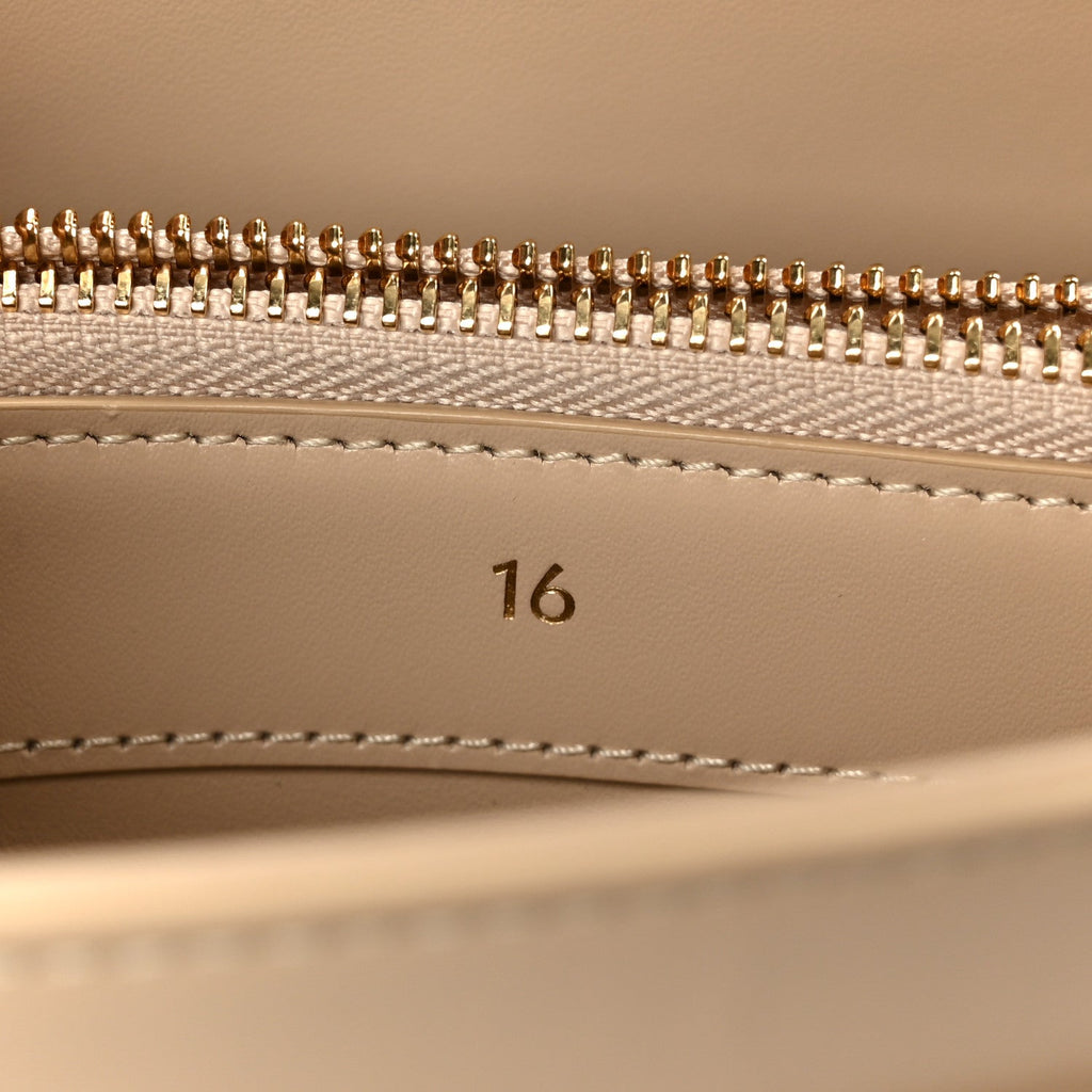 Satinated Calfskin Small 16 Top Handle Bag Nude