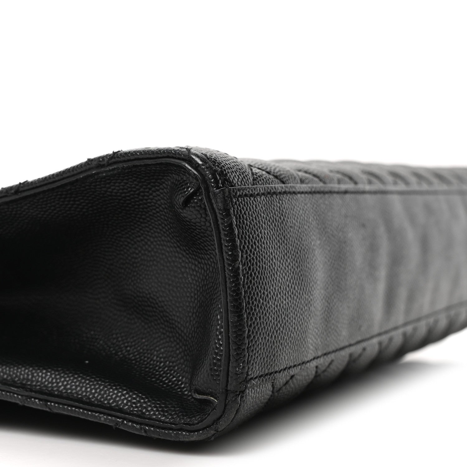 Grain De Poudre Textured Mixed Matelasse Large Triquilt Monogram Satchel Black