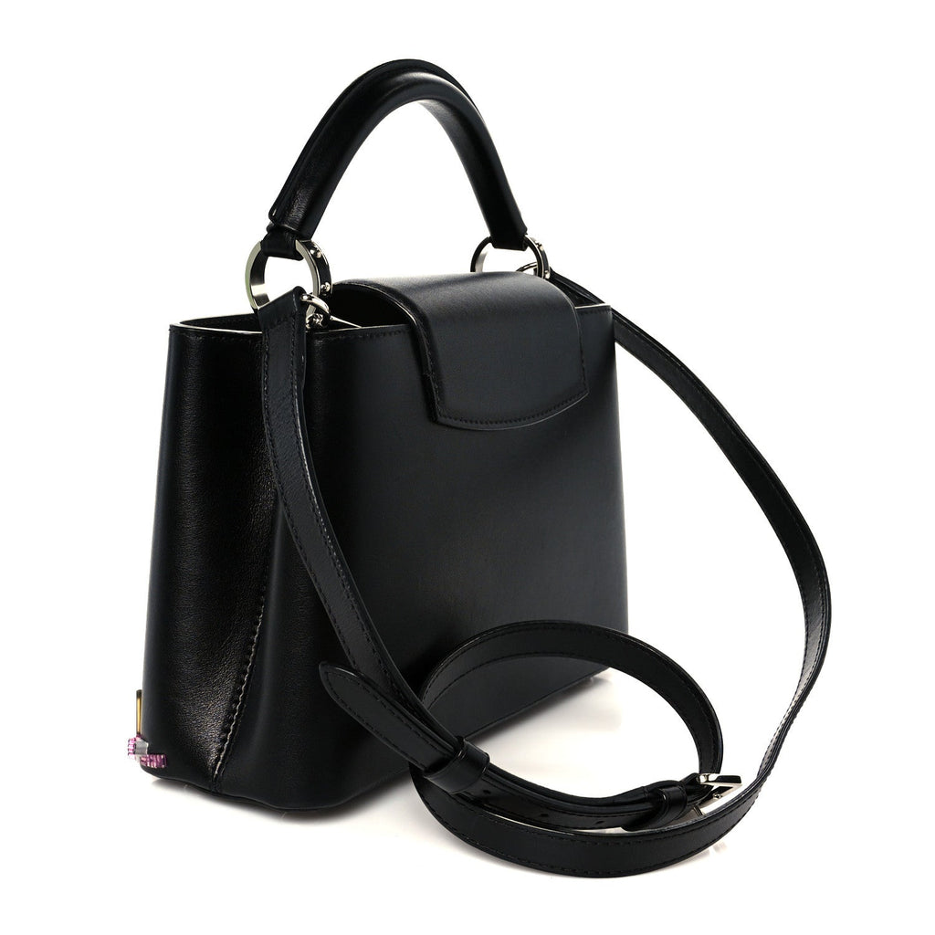 Calfskin Karung Beaded Shanghai Skyline Capucines BB Black