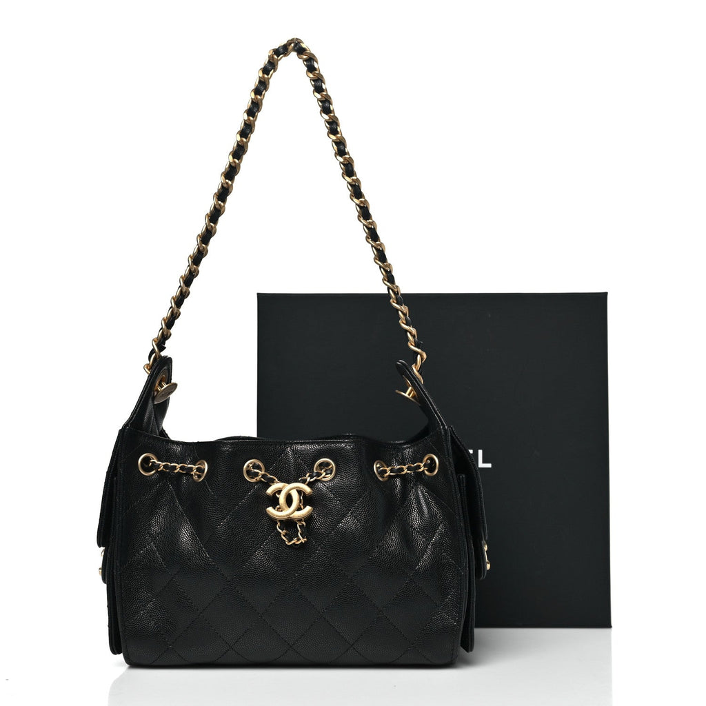 Caviar Quilted Mini Chanel 25 Handbag Black