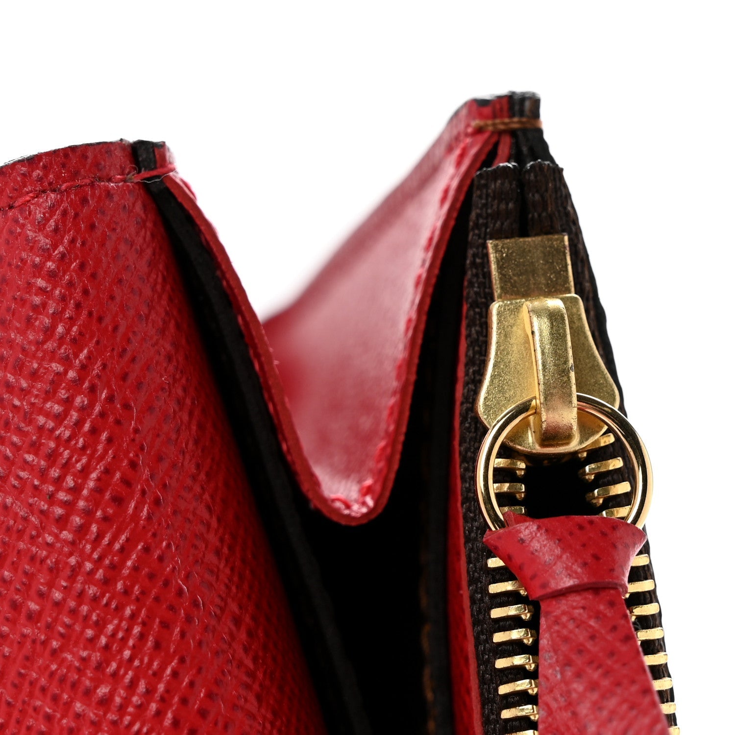 Damier Ebene Emilie Wallet Red