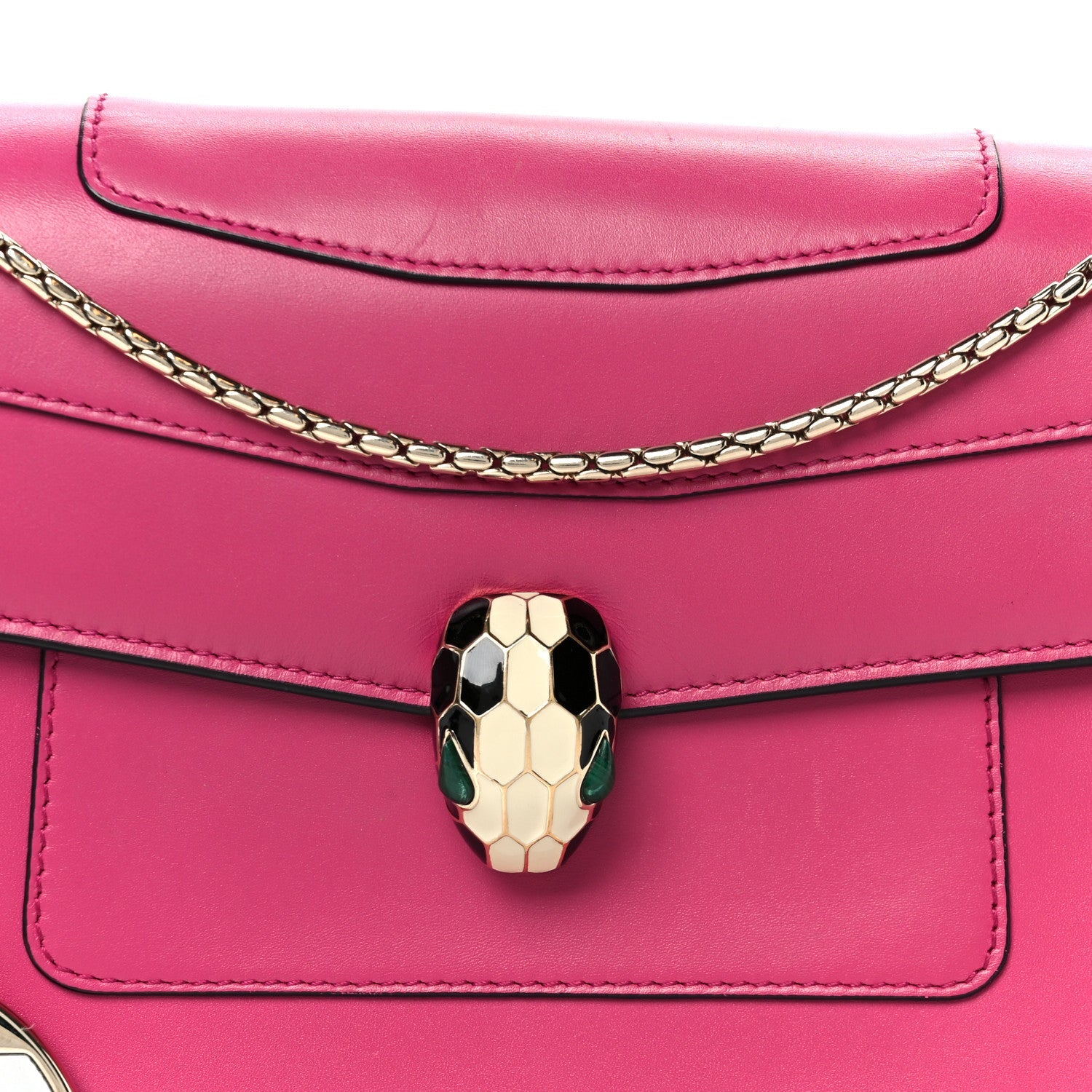 Calfskin Serpenti Forever Snake Strap Crossbody Bag Pink