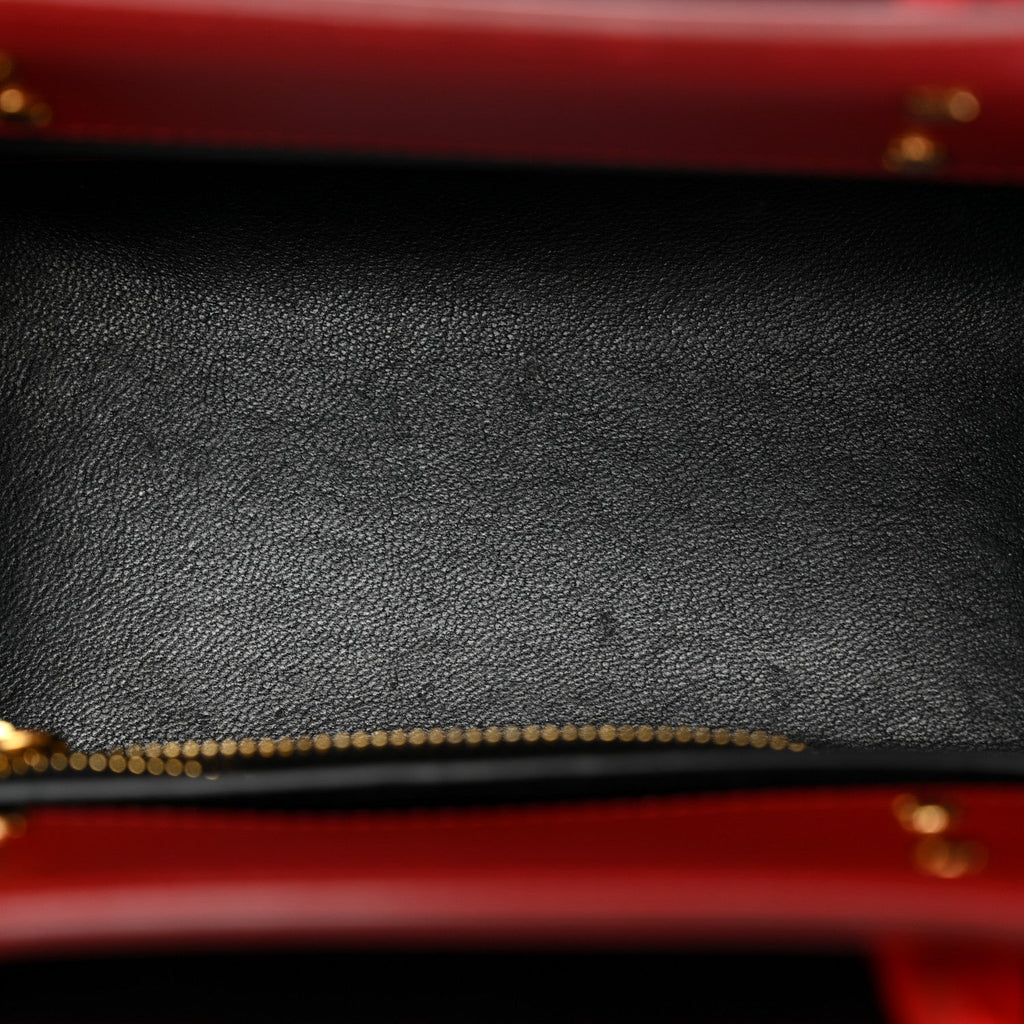 Smooth Calfskin Mini Horizon Satchel Red