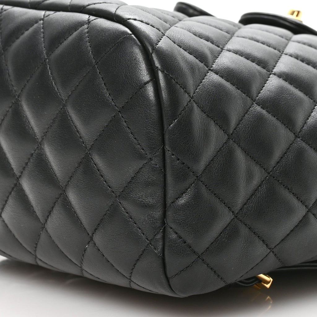 Lambskin Quilted Small Urban Spirit Backpack Black