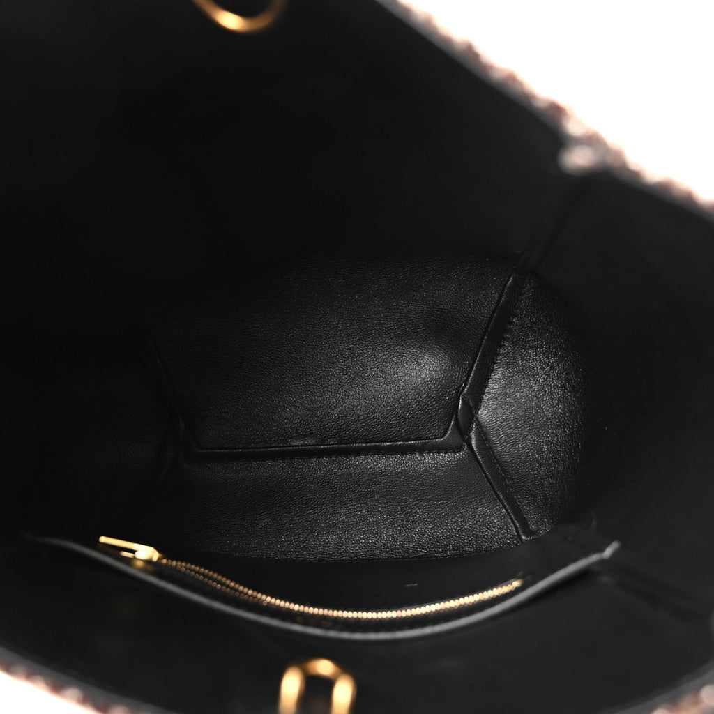 Tweed Small Sangle Bucket Bag Beige