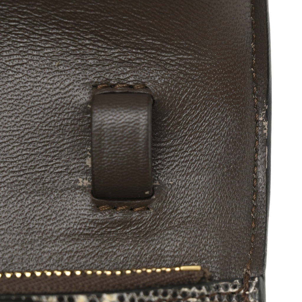Lizard Medium Classic Box Flap Bag Natural