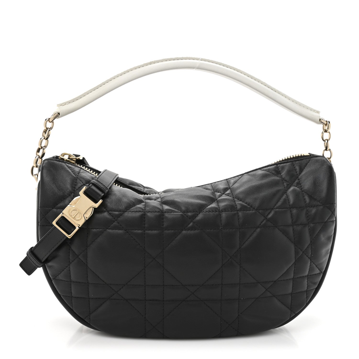 Lambskin Cannage Medium Dior Vibe Hobo Bag Black