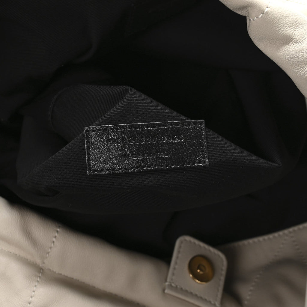 Lambskin Matelasse Monogram Large Jamie 4.3 Pochon Blanc Vintage