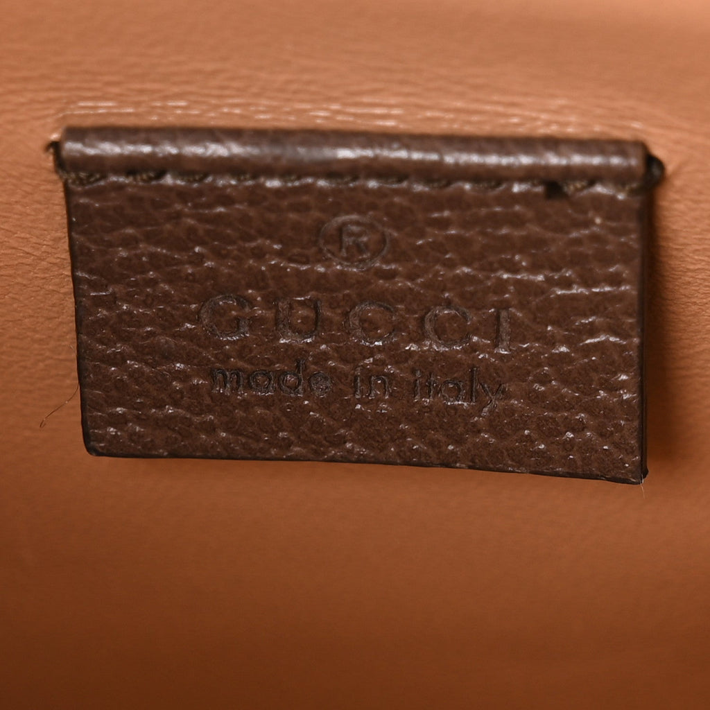 Monogram Jumbo GG Textured Dollar Calfskin Mini Diana Tote Bag Camel Ebony New Acero