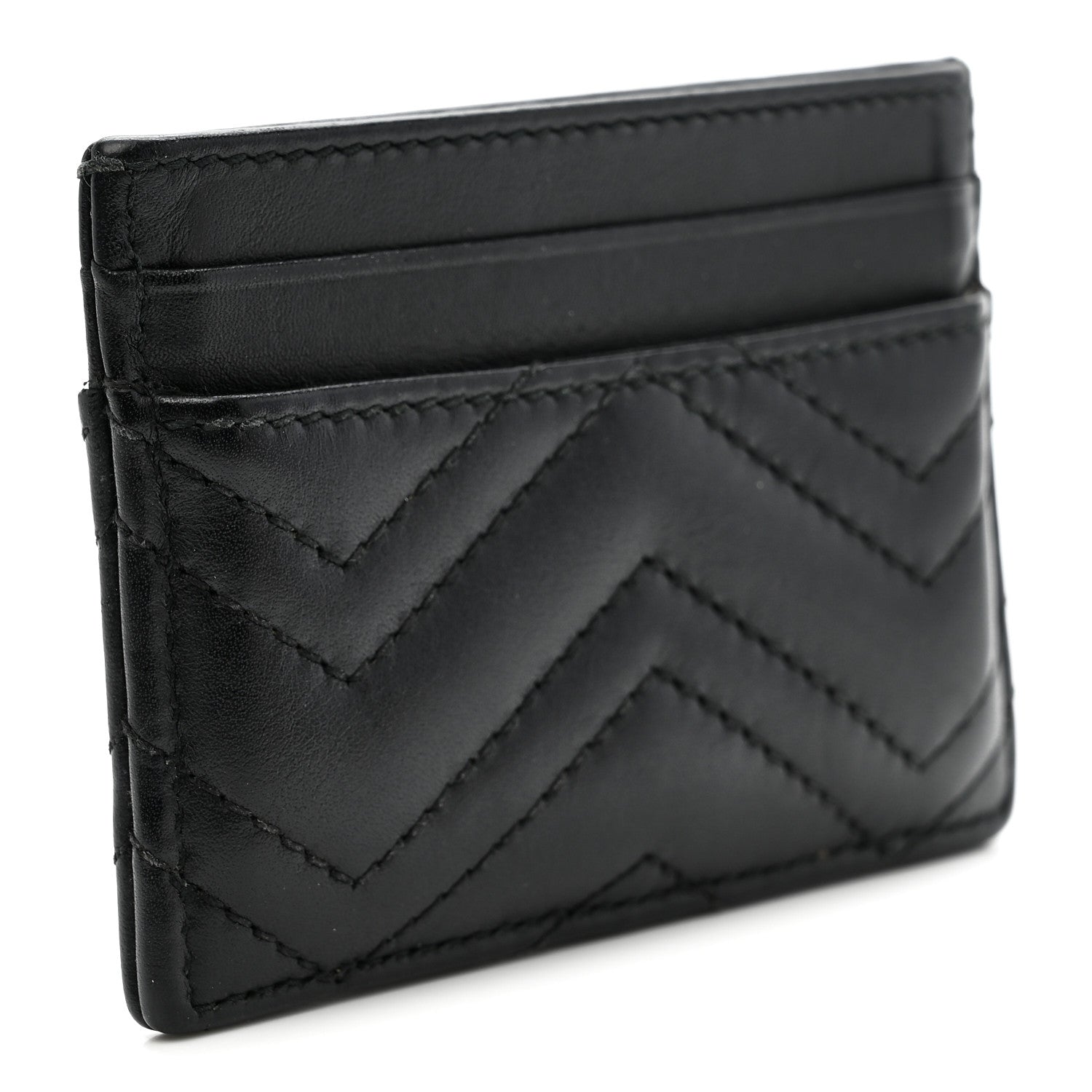 Calfskin Matelasse GG Marmont  Holder Black
