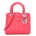 Lambskin Cannage Medium Lady Dior Fuchsia
