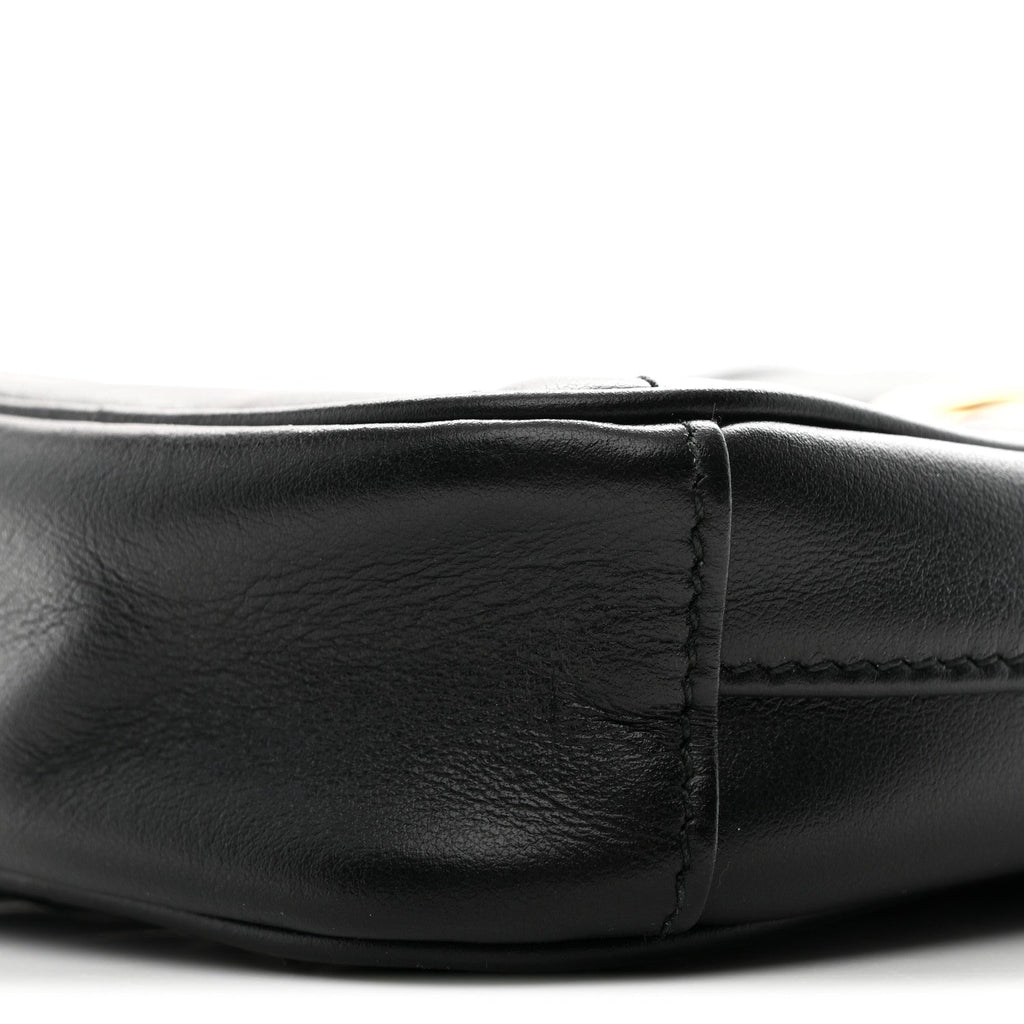 Calfskin Matelasse Mini GG Marmont Crossbody Bag Black