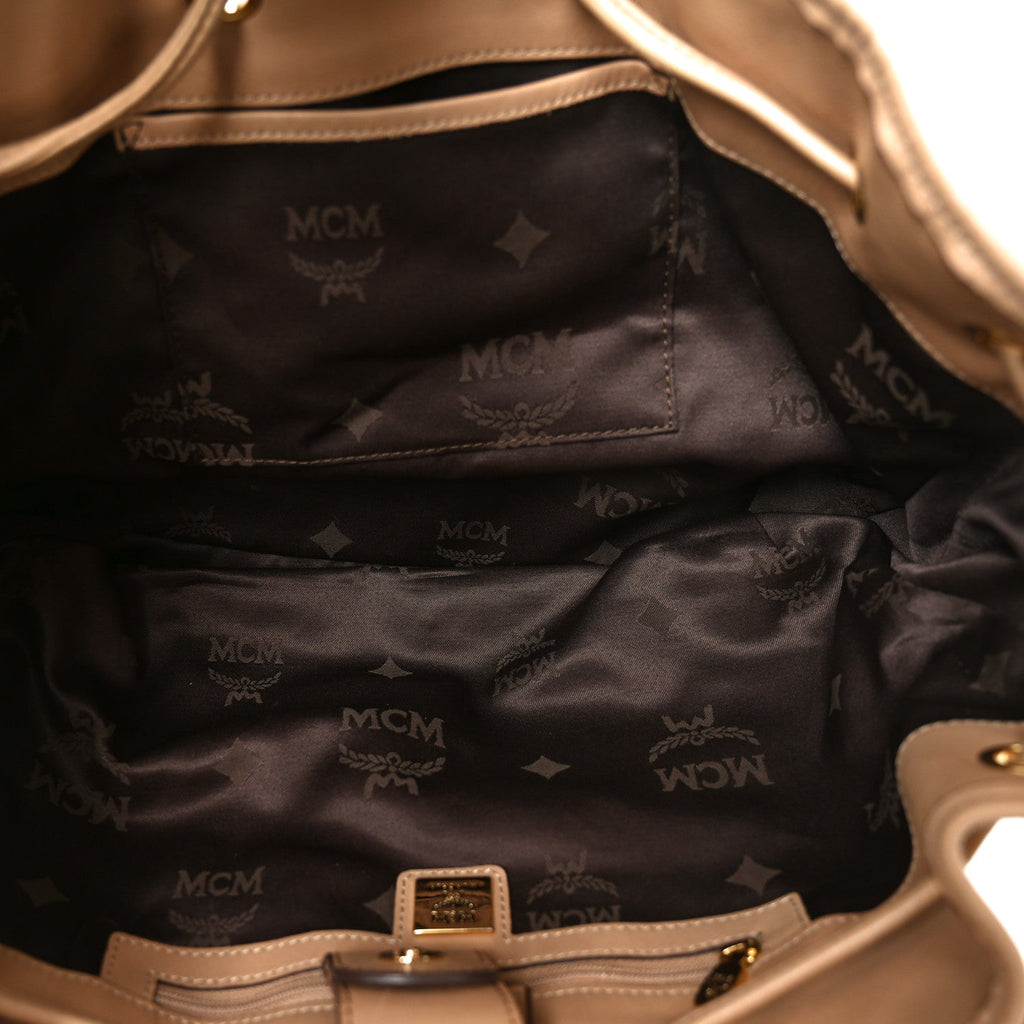 Visetos Medium Drawstring Shopper Beige
