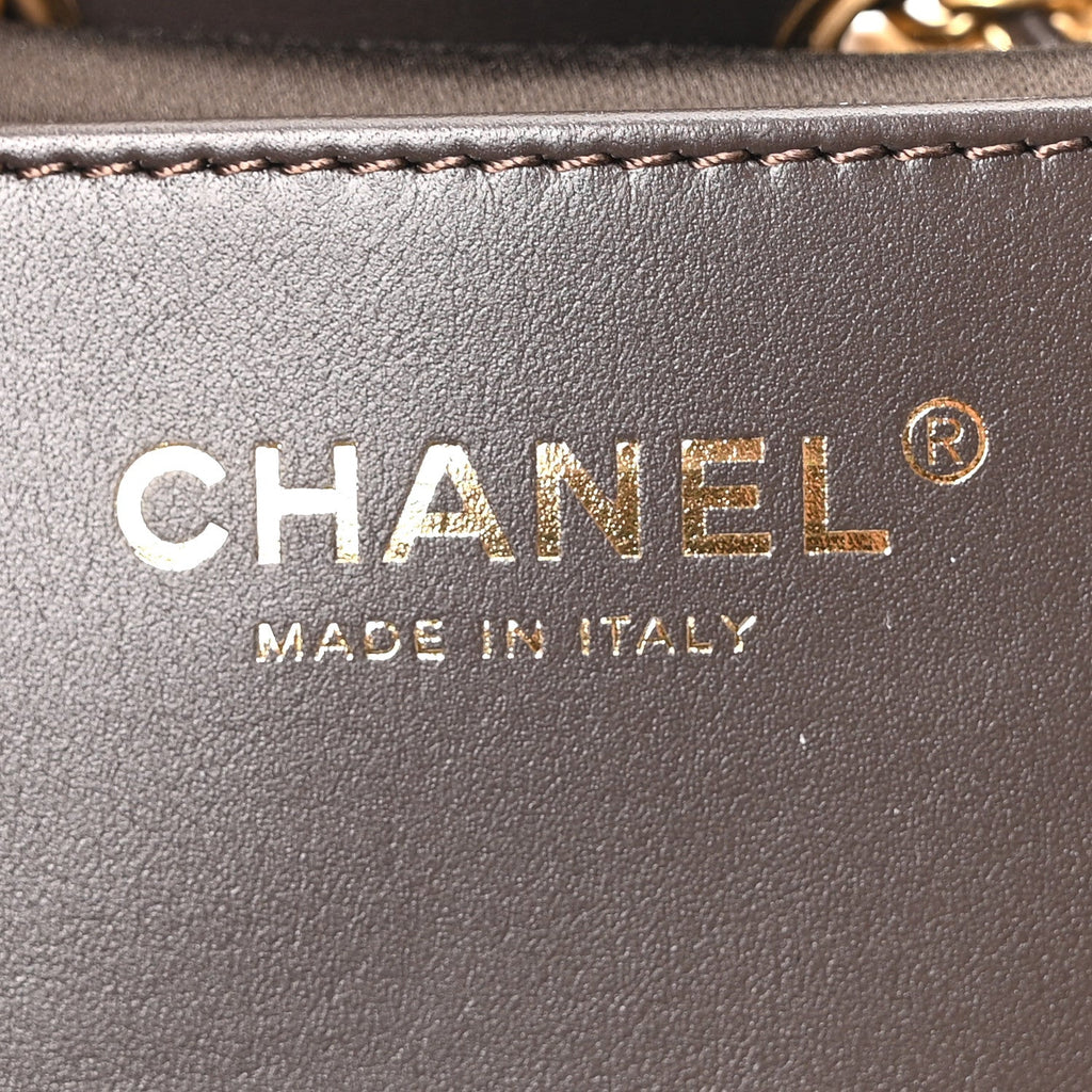 Suede Quilted Mini Chanel 25 Handbag Dark Brown