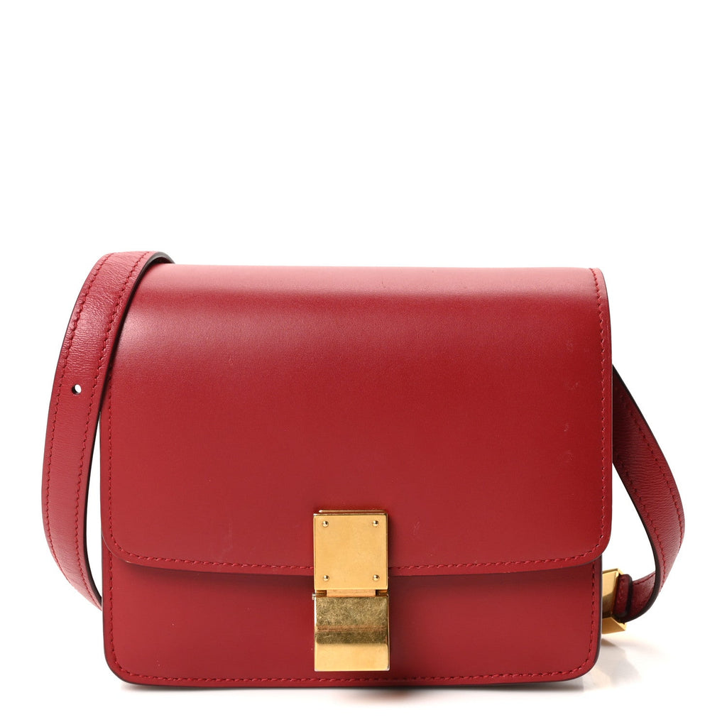 Smooth Calfskin Small Classic Box Flap Bag Red