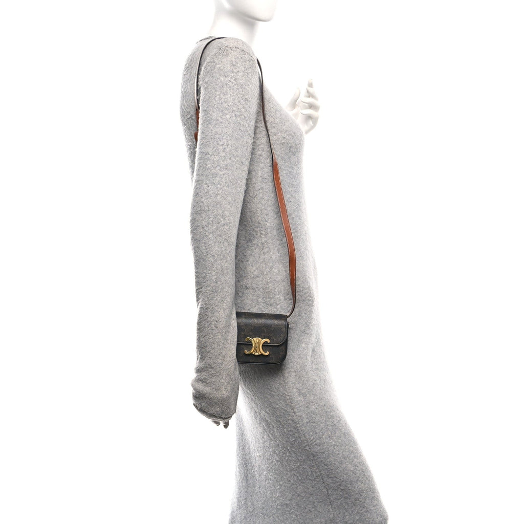 Triomphe Canvas Calfskin Mini Triomphe Tan