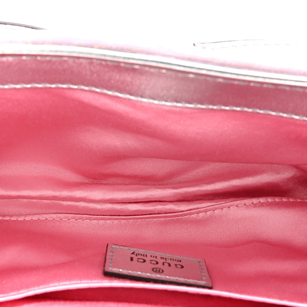 Iridescent Nappa Vertical Matelasse Medium Maxi Horsebit Chain Shoulder Bag Escape Pink