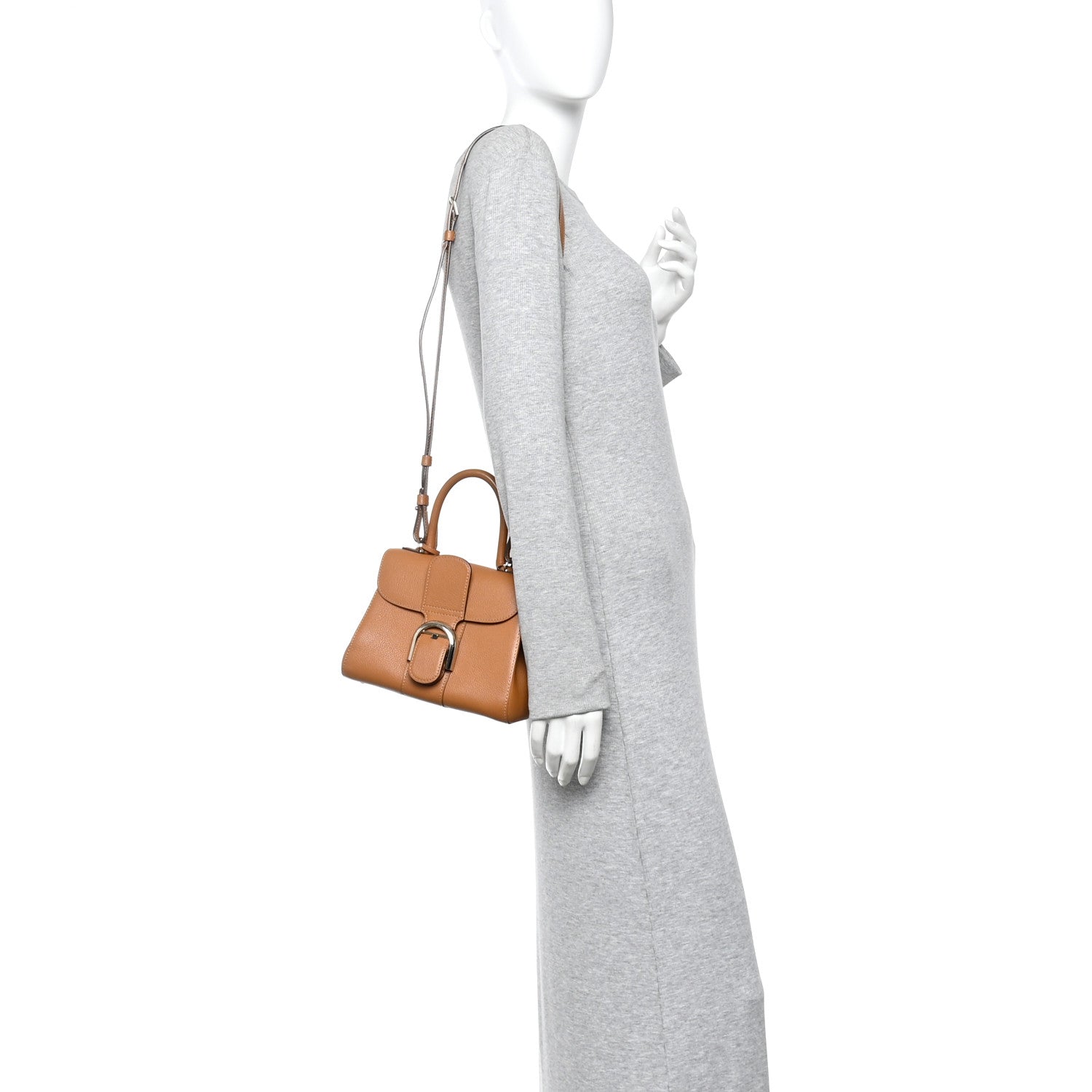 Grained Calfskin Mini Brillant Satchel Natural