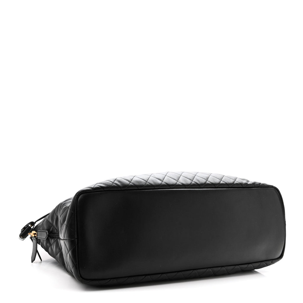 Calfskin Quilted ES Giant Travel Bag Black