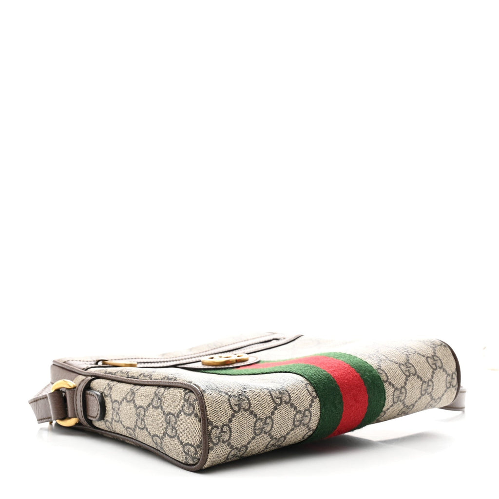 GG Supreme Monogram Web Small Ophidia Messenger Bag Brown