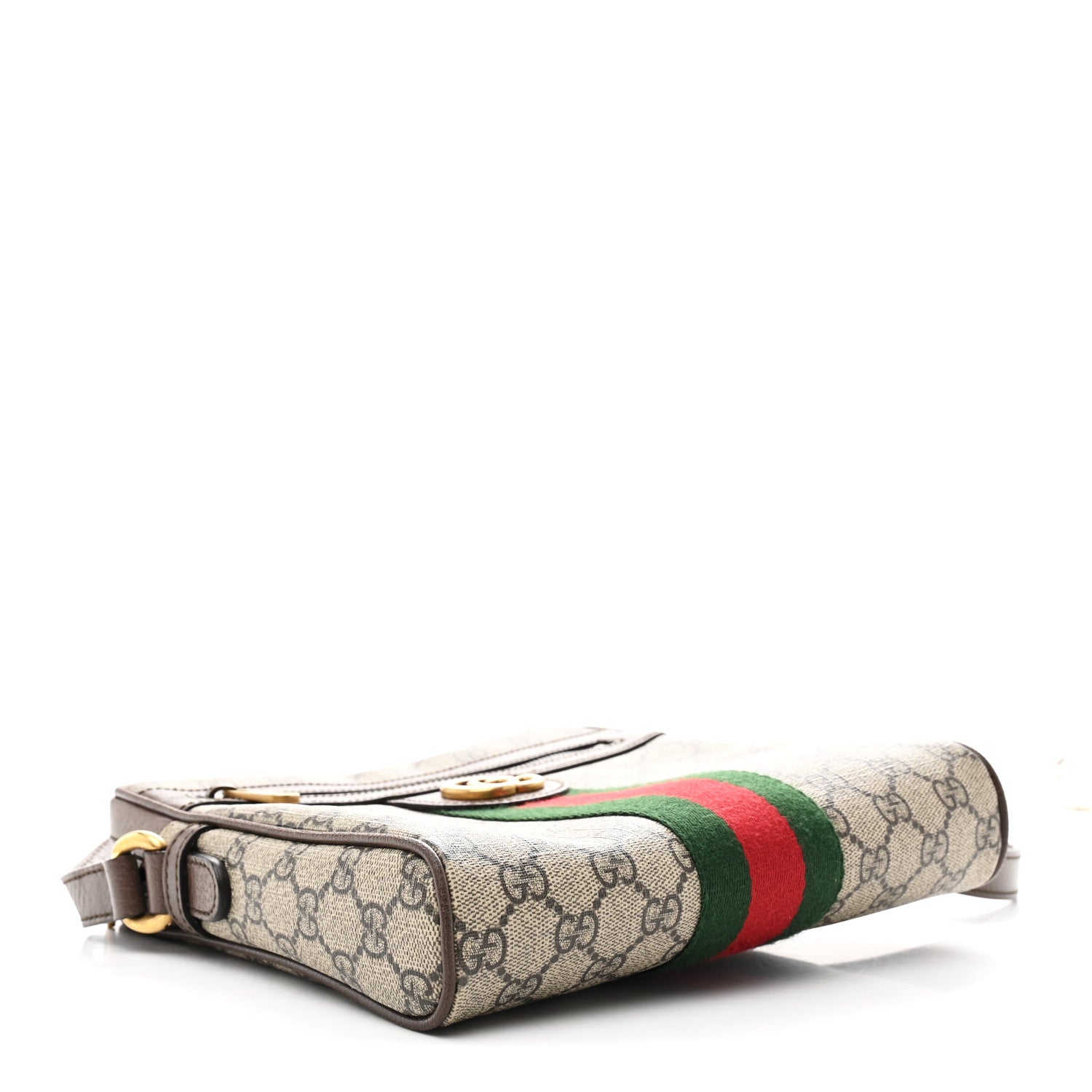 GG Supreme Monogram Web Small Ophidia Messenger Bag Brown