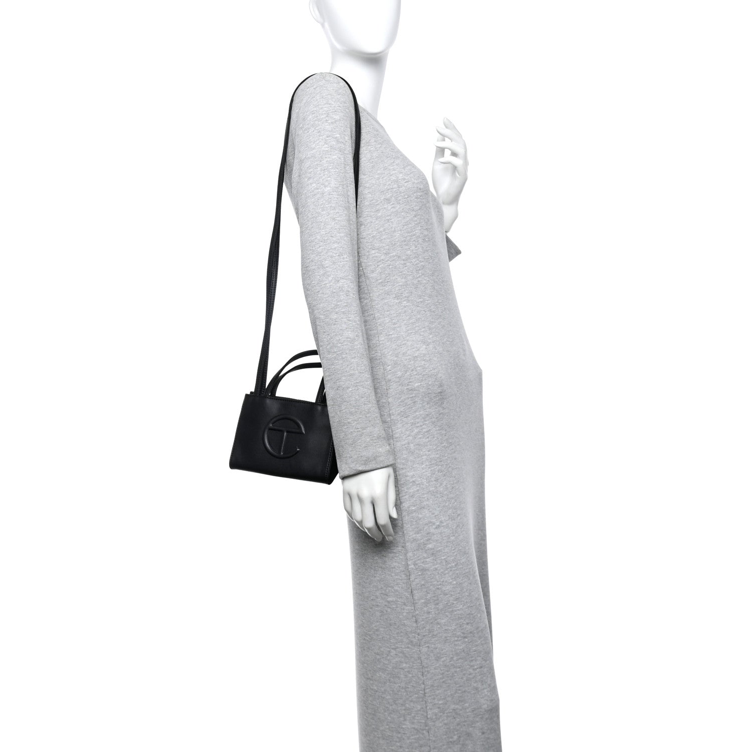 Vegan Leather Small Shopping Bag Black