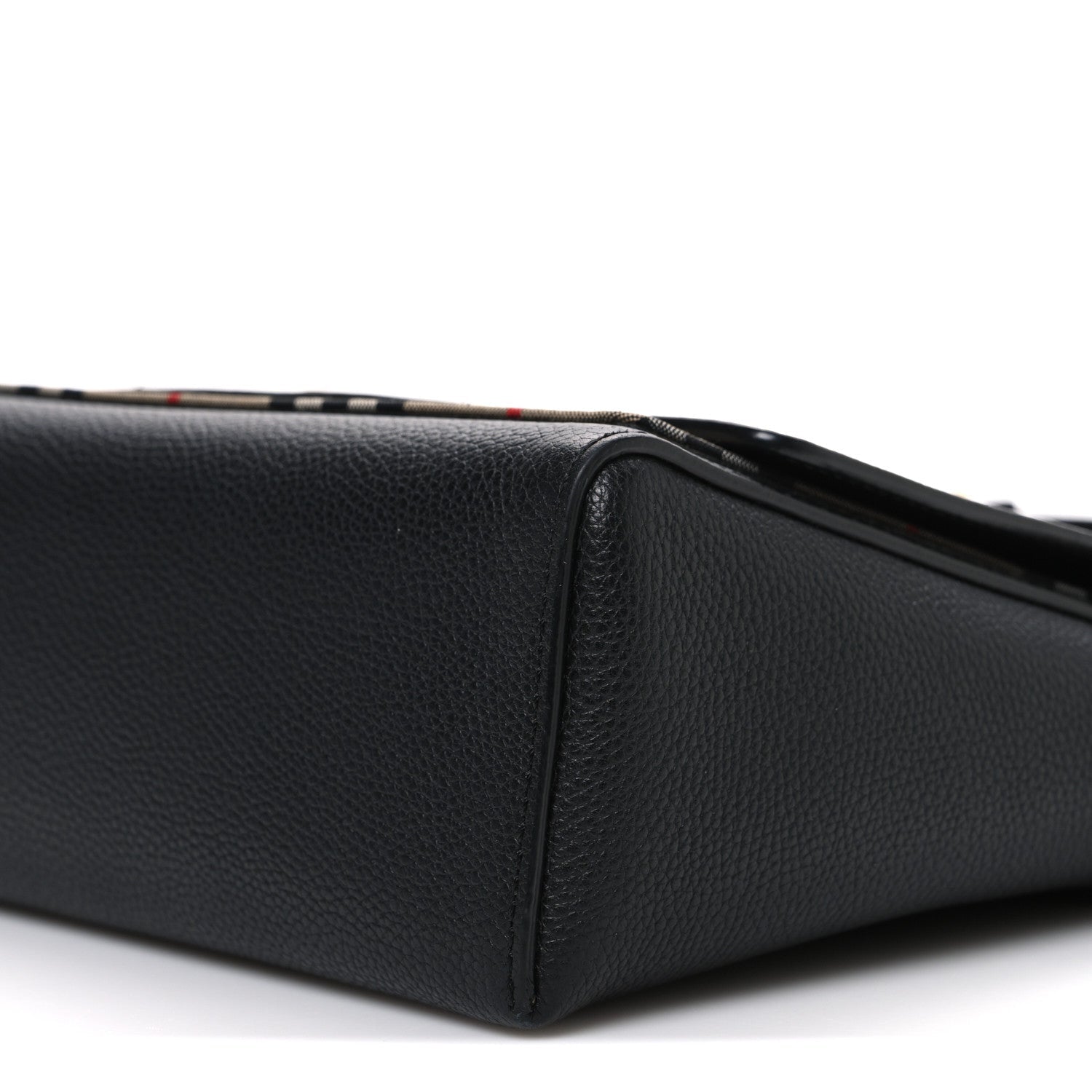 Grainy Calfskin Vintage Check Note Crossbody Bag Black