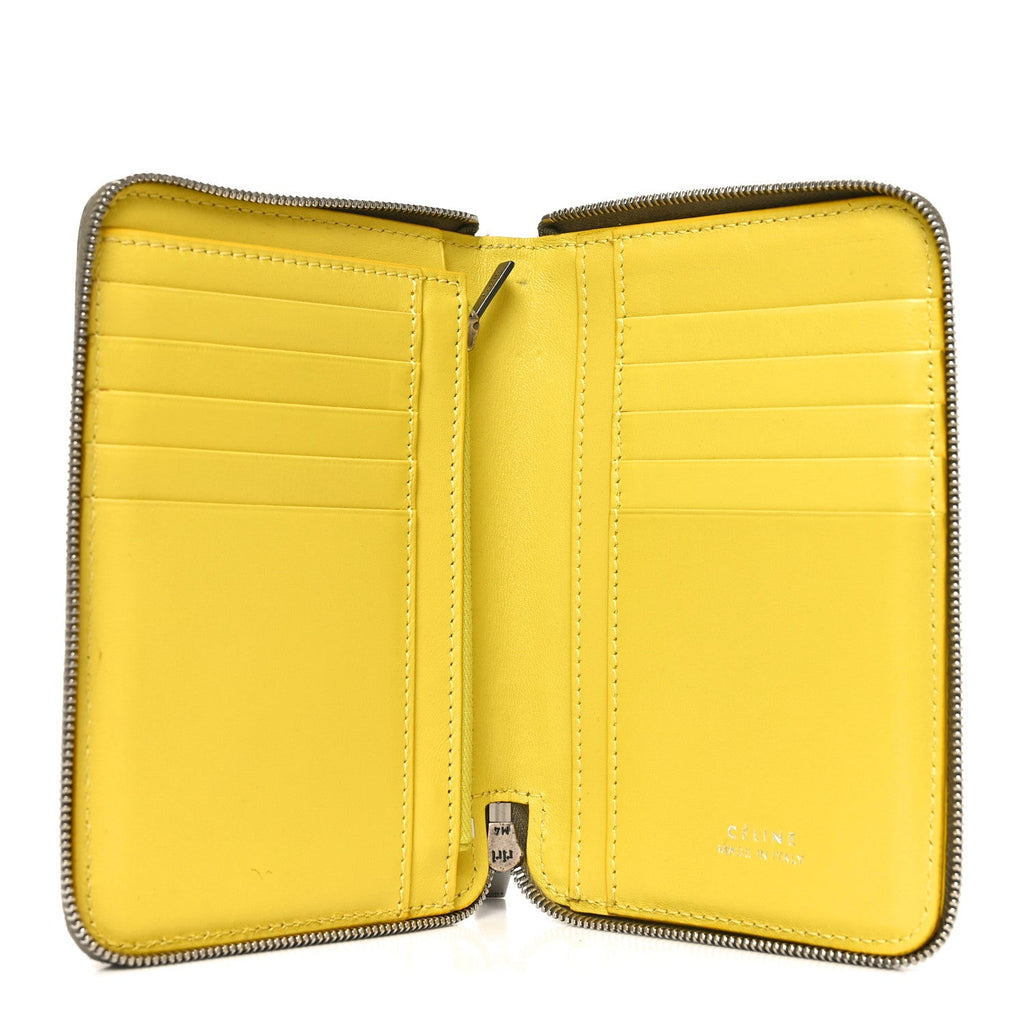 Drummed Calfskin Medium Zip Around Multifunction Wallet Souris