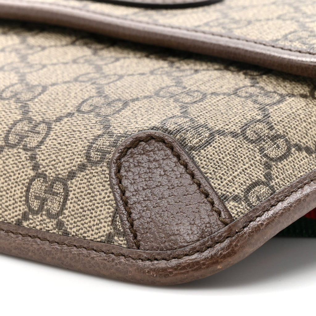 GG Supreme Monogram Neo Vintage Web Belt Bag Brown