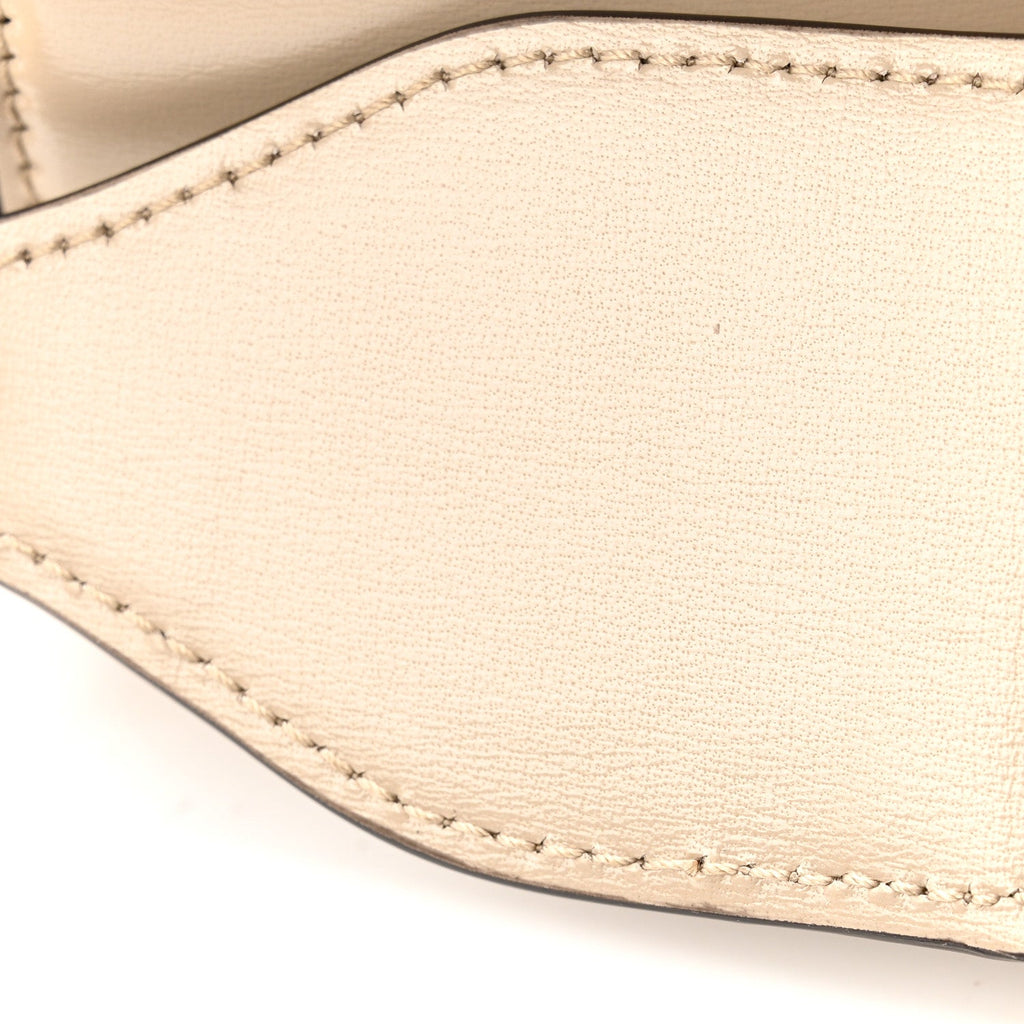 Boarded Dyana Lux Calfskin Web Small Bamboo 1947 Top Handle Bag Oatmeal