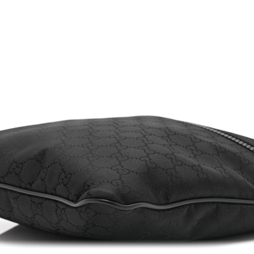 Nylon Monogram Small Flat Messenger Bag Black