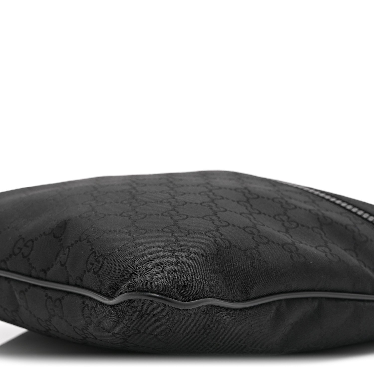 Nylon Monogram Small Flat Messenger Bag Black