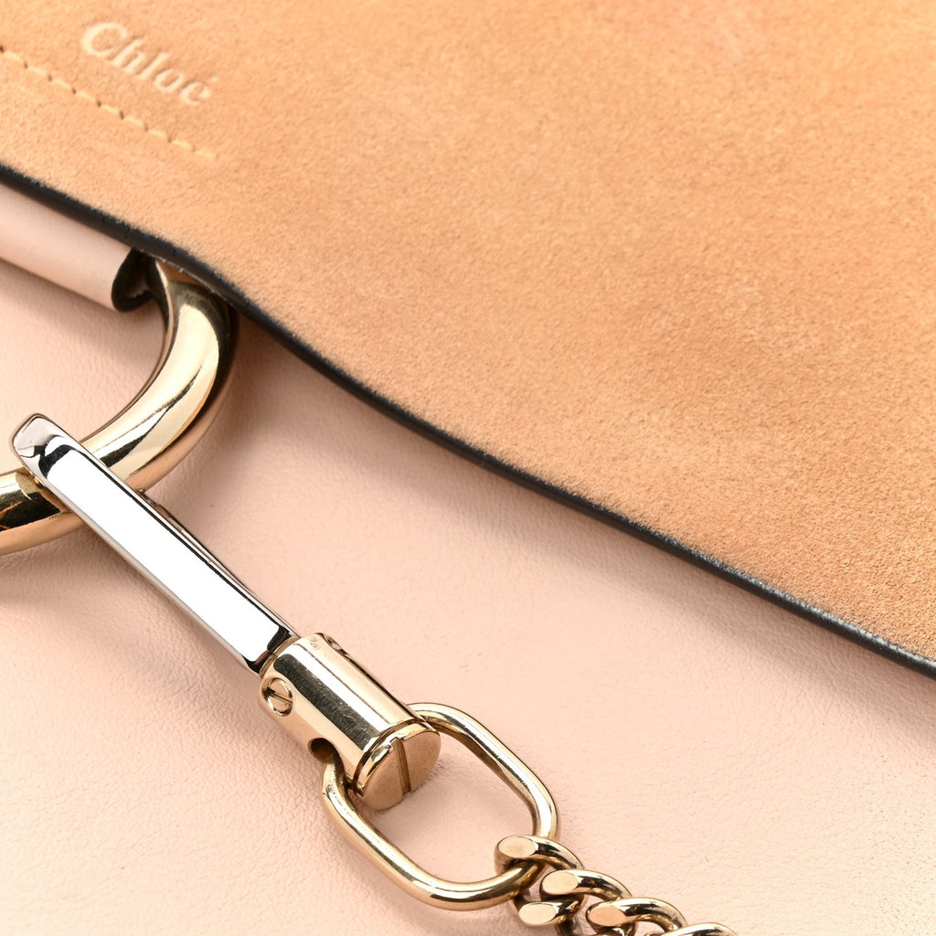 Calfskin Suede Medium Faye Shoulder Bag  Cement Pink