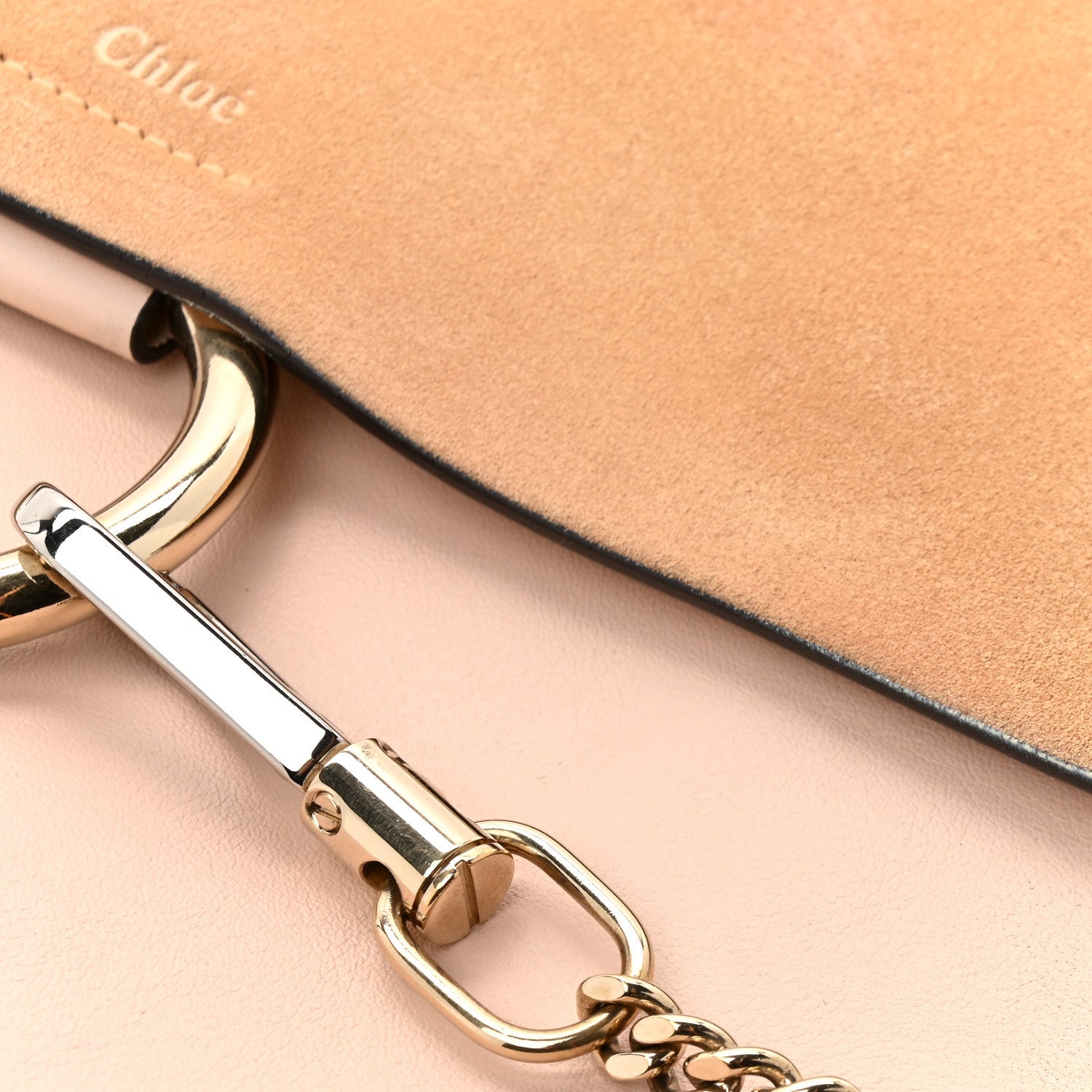 Calfskin Suede Medium Faye Shoulder Bag  Cement Pink