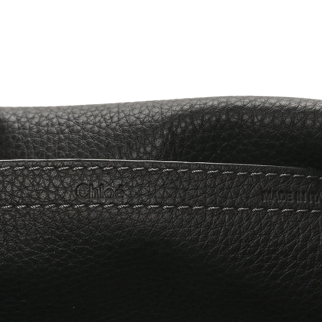 Grained Calfskin Medium Marcie Saddle Bag Black