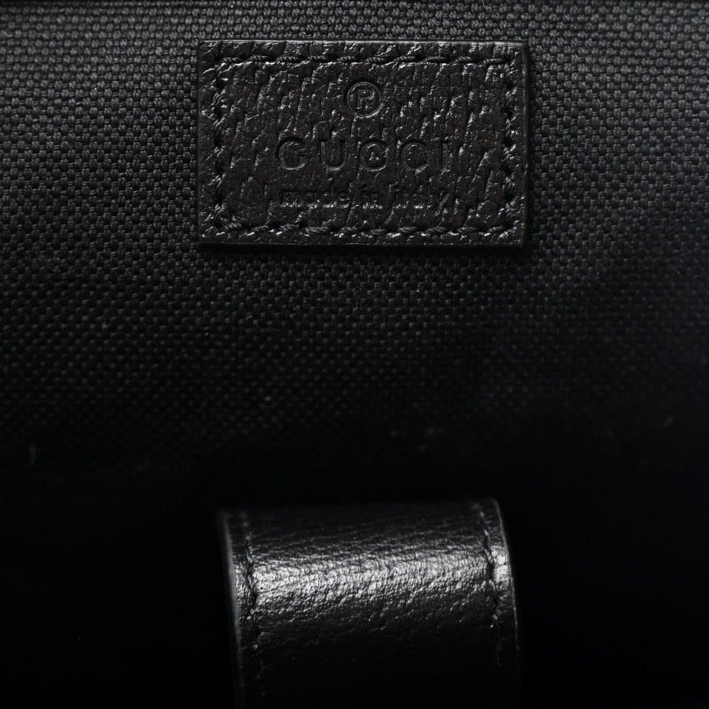Monogram Jumbo GG Textured Dollar Calfskin Web Double Buckle Backpack Black
