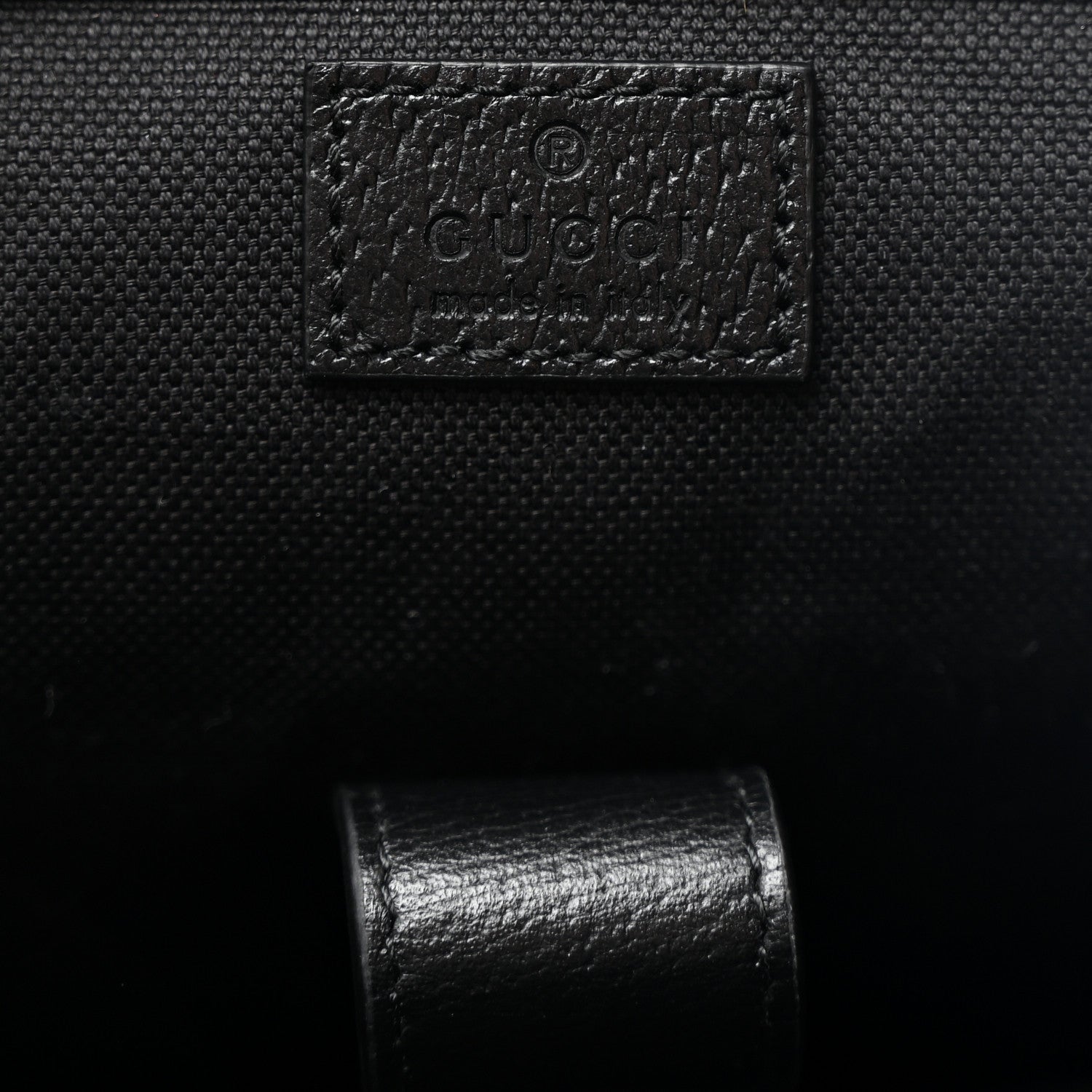 Monogram Jumbo GG Textured Dollar Calfskin Web Double Buckle Backpack Black